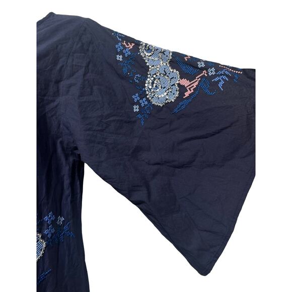 Anthropologie Ruby Yaya luna rose Blue beaded embroidered dress size XS - Picture 4 of 7